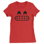Emoticon Grinning Smile Face Womens T-shirt - Red / Womens X-Small