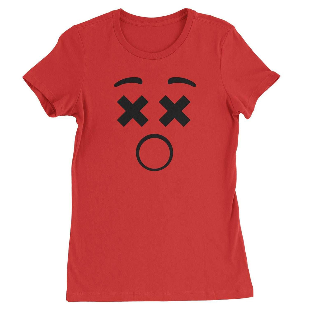 Emoticon XX Eyes Smile Face Womens T-shirt - Red / Womens X-Small