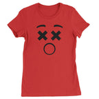 Emoticon XX Eyes Smile Face Womens T-shirt - Red / Womens X-Small