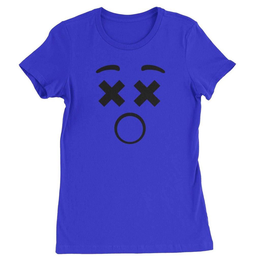 Emoticon XX Eyes Smile Face Womens T-shirt - Royal Blue / Womens X-Small