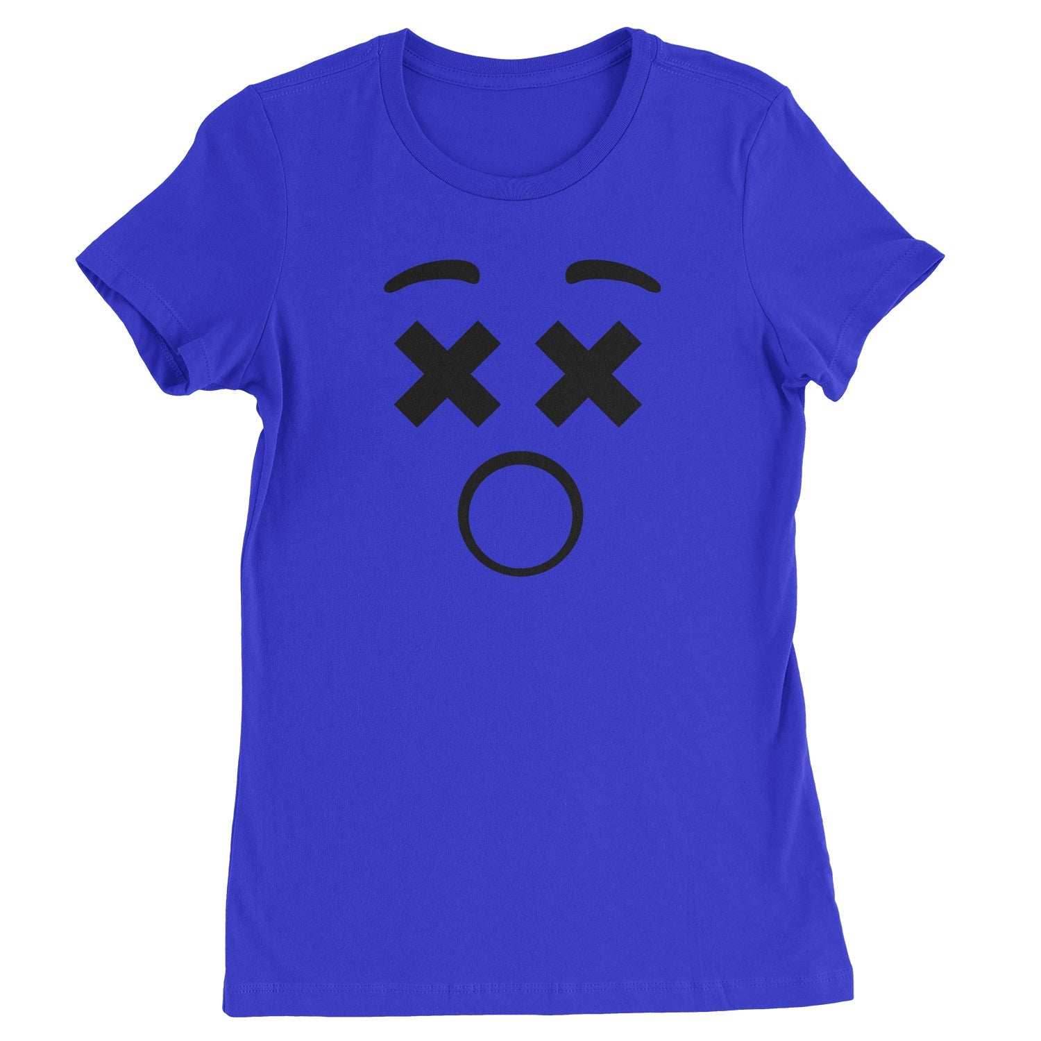 Emoticon XX Eyes Smile Face Womens T-shirt - Royal Blue / Womens X-Small