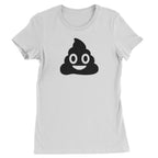 Emoticon Poop Face Smile Face Womens T-shirt - White / Womens X-Small