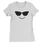Emoticon Sunglasses Smile Face Womens T-shirt - White / Womens X-Small