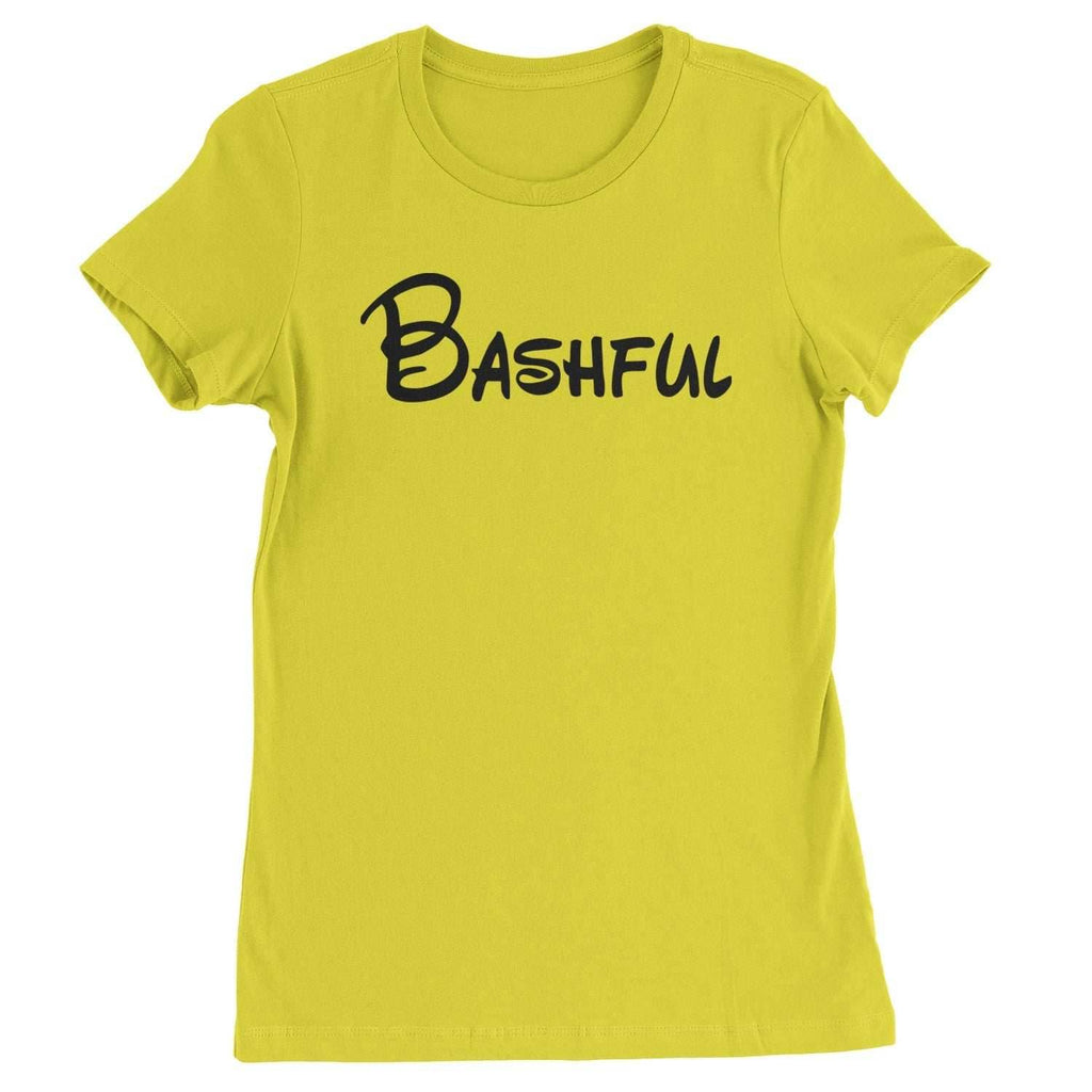 Bashful - 7 Dwarfs Costume Womens T-shirt - Yellow / Womens X-Small