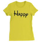 Happy - 7 Dwarfs Costume Womens T-shirt - Yellow / Womens X-Small