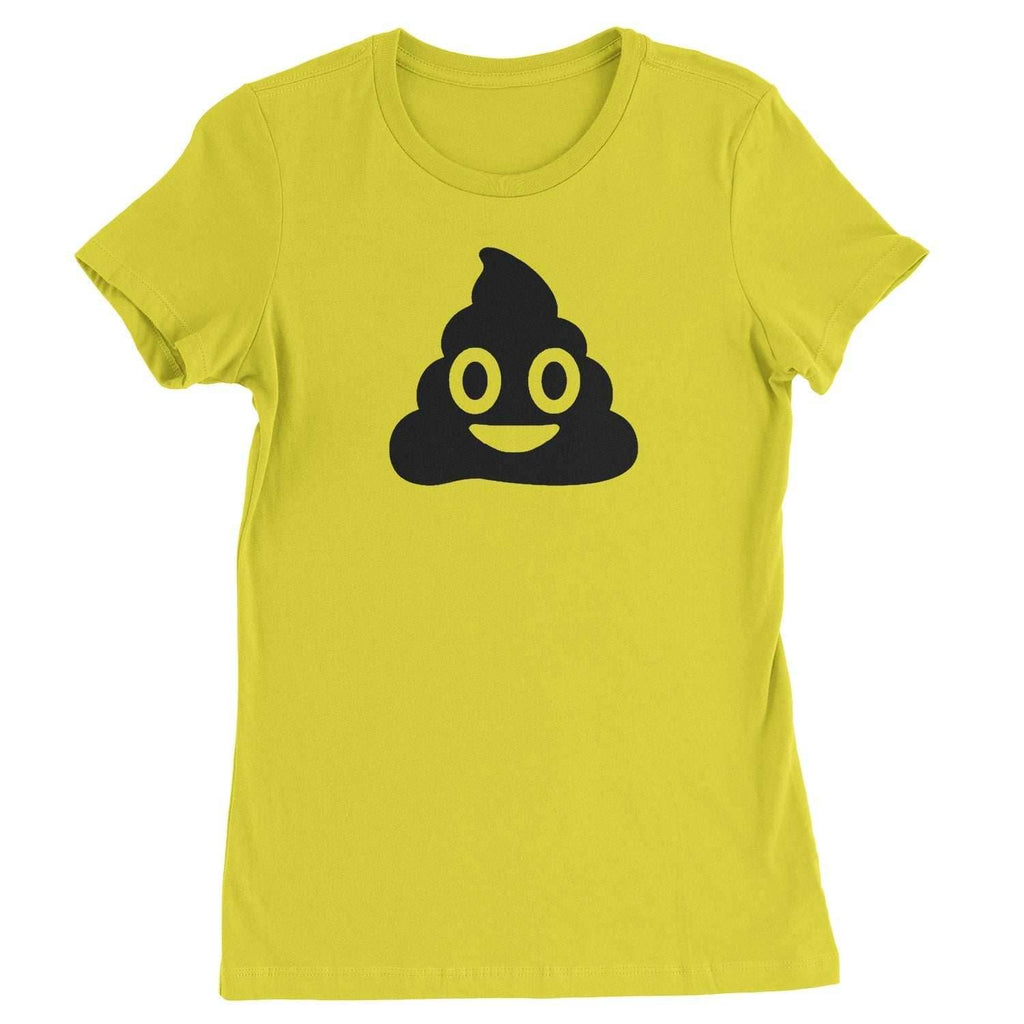 Emoticon Poop Face Smile Face Womens T-shirt - Yellow / Womens X-Small