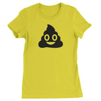 Emoticon Poop Face Smile Face Womens T-shirt - Yellow / Womens X-Small
