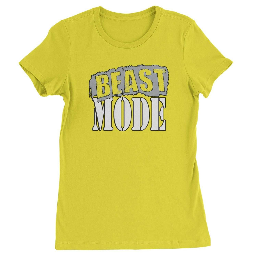 Beast Mode Training Gym Workout Womens T-shirt - Yellow / Womens X-Small