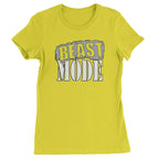 Beast Mode Training Gym Workout Womens T-shirt - Yellow / Womens X-Small
