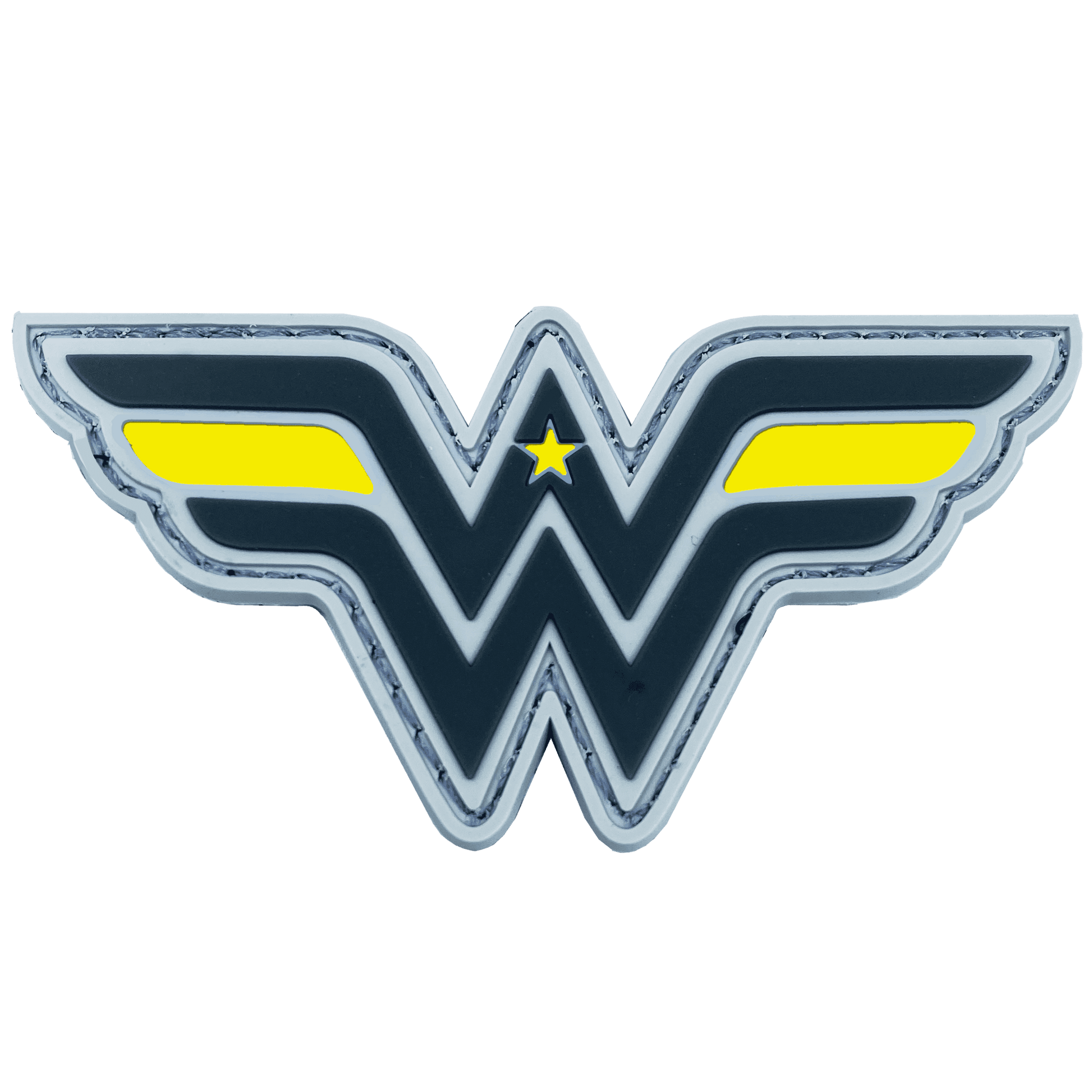 DL4-09 Wonder Woman inspired Women in Law Enforcement Thin Gold Line 911 Emergency Dispatcher Patch hook and loop back PVC yellow - 