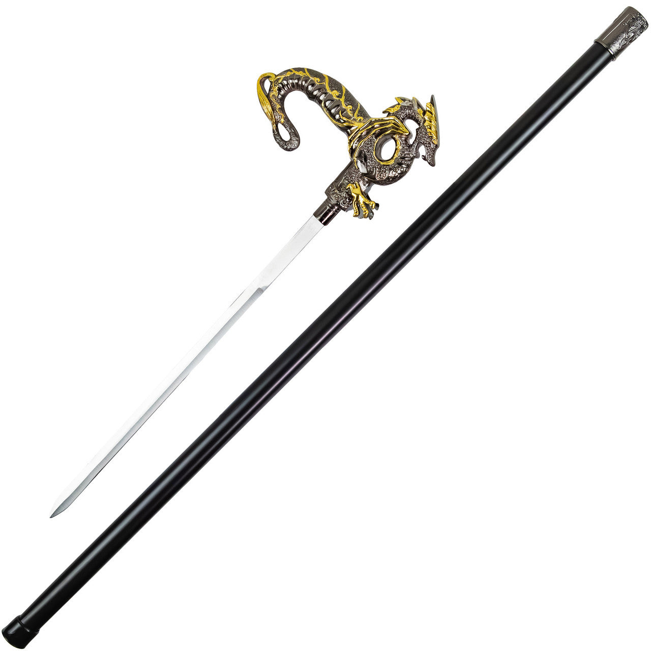 Wyvern of Wisdom Ornate Dragon Hidden Blade Sword Cane-1