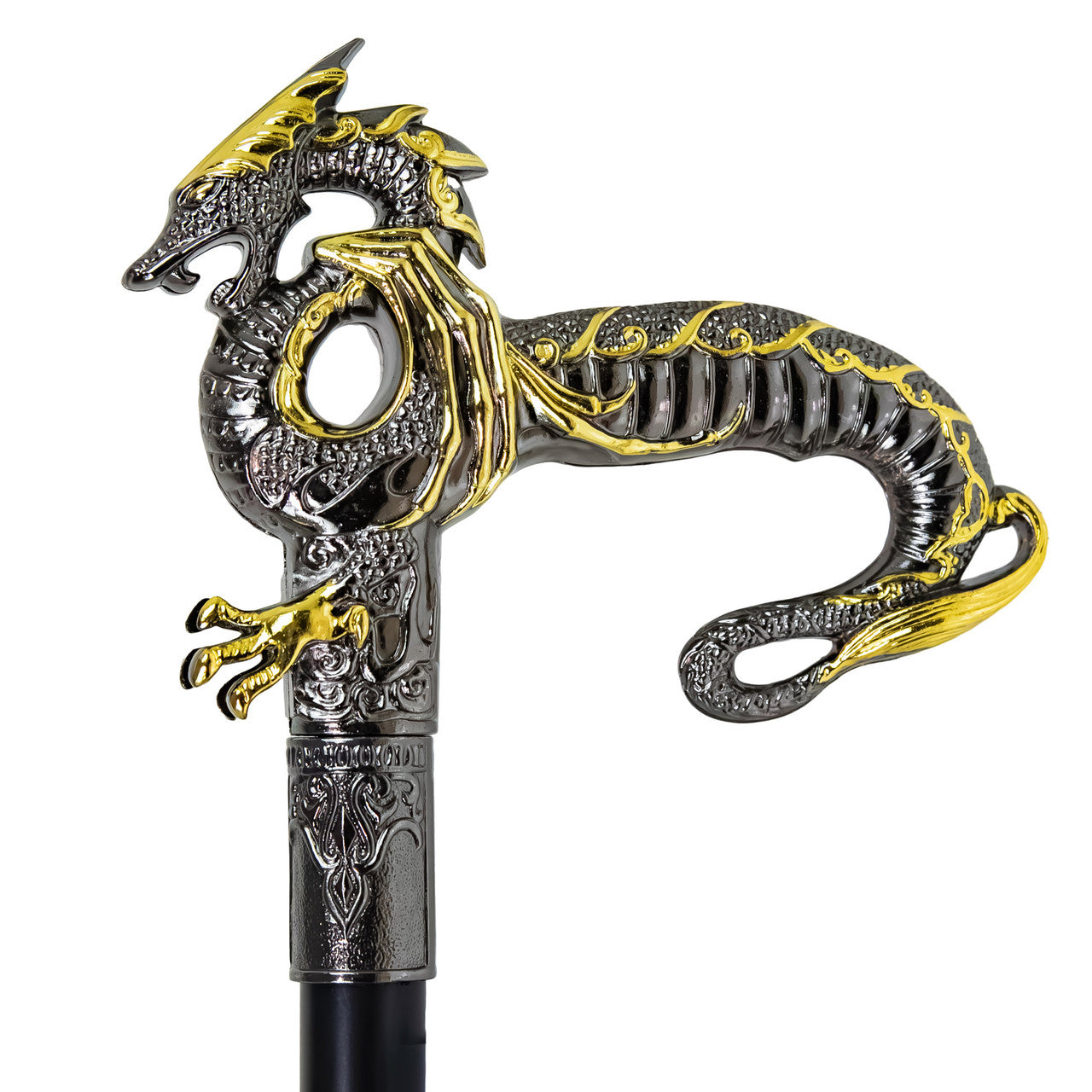 Wyvern of Wisdom Ornate Dragon Hidden Blade Sword Cane-2