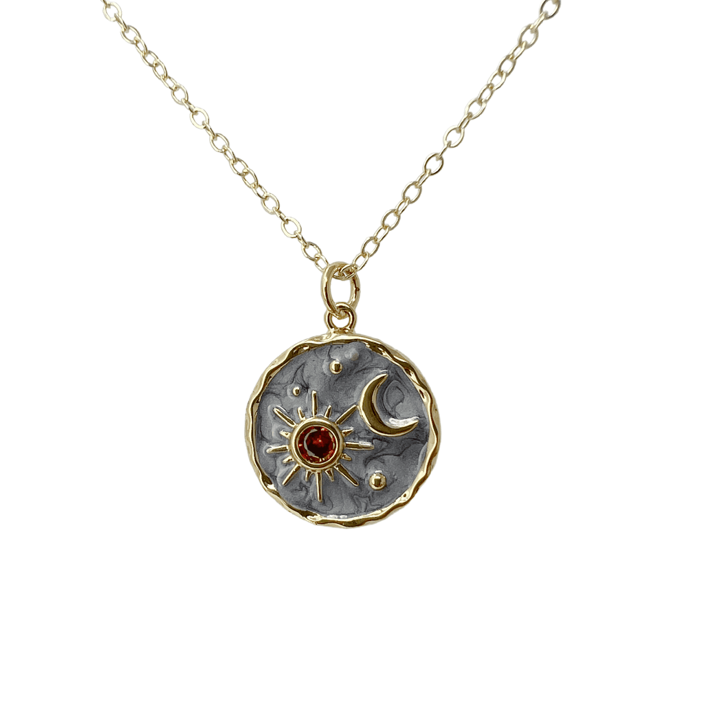Sun and moon friendship coin necklace - 