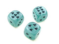 Heart 16mm Cirrus® w/pips Green/black d6 | Heart Dice - 