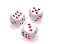 Heart 16mm Opaque w/pips White/red d6 | Heart Dice - 