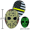 F-022 Thin Gold Line Jason Voorhees Challenge Coin Friday the 13th 911 Emergency Dispatcher Yellow TRUCKER truck driver - 