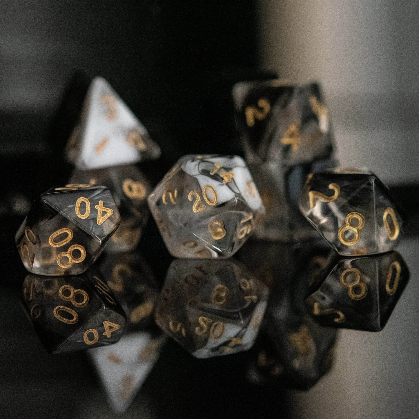 Yin and Yang Acrylic Dice Set - 