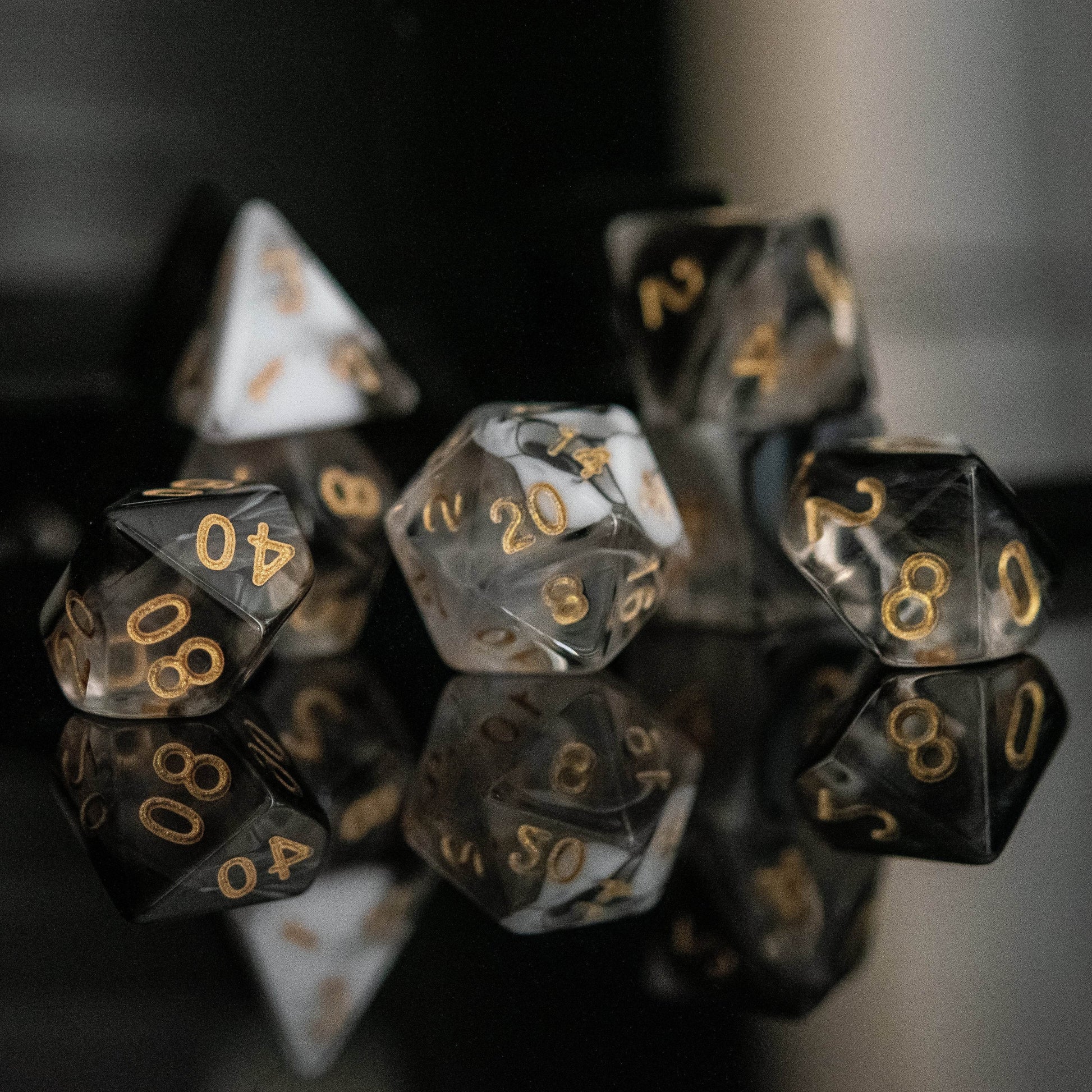 Yin and Yang Acrylic Dice Set - 