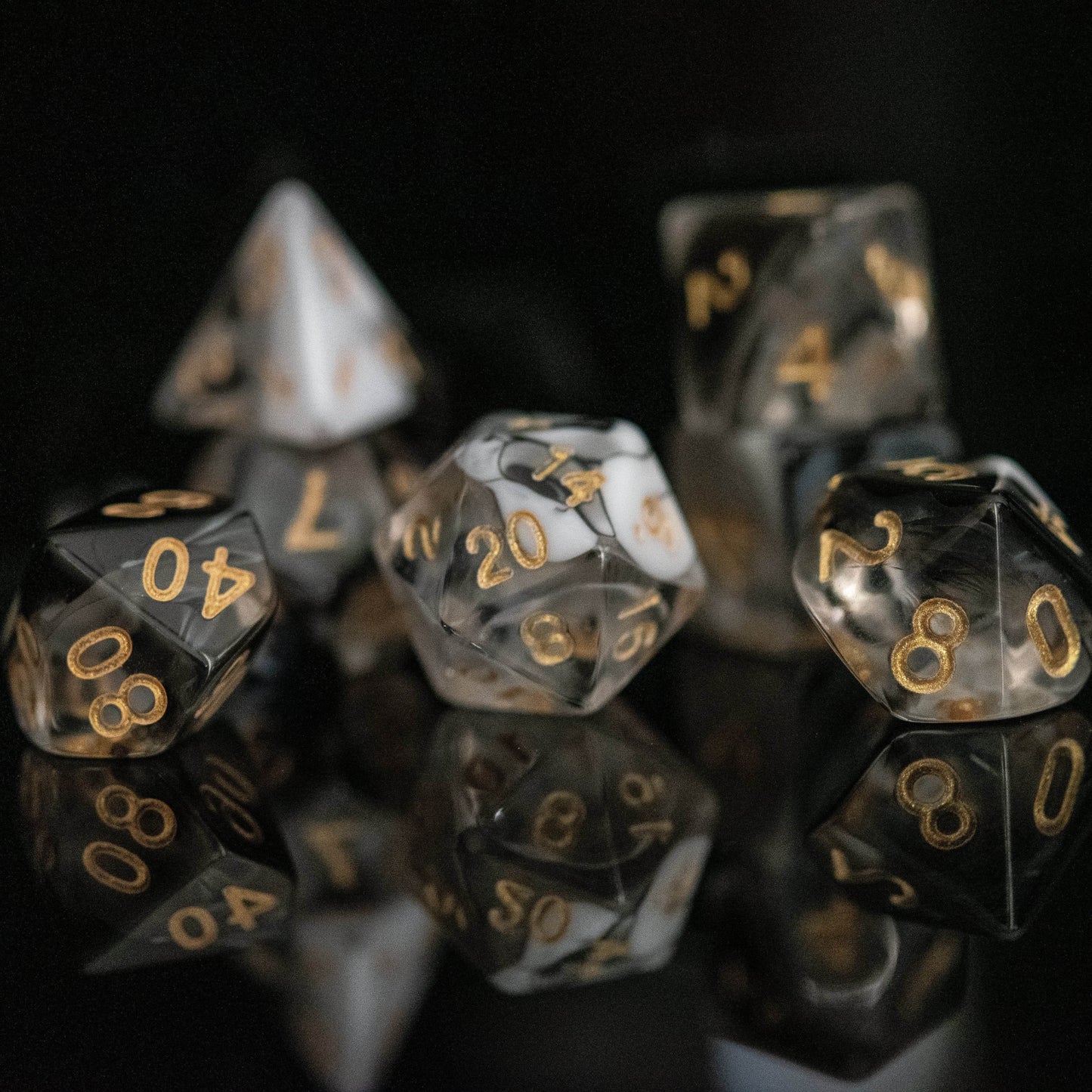 Yin and Yang Acrylic Dice Set - 