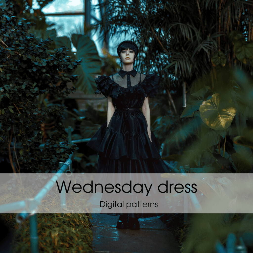 Wednesday Gothic Ballgown Dress Pattern Set - Digilal Product - 