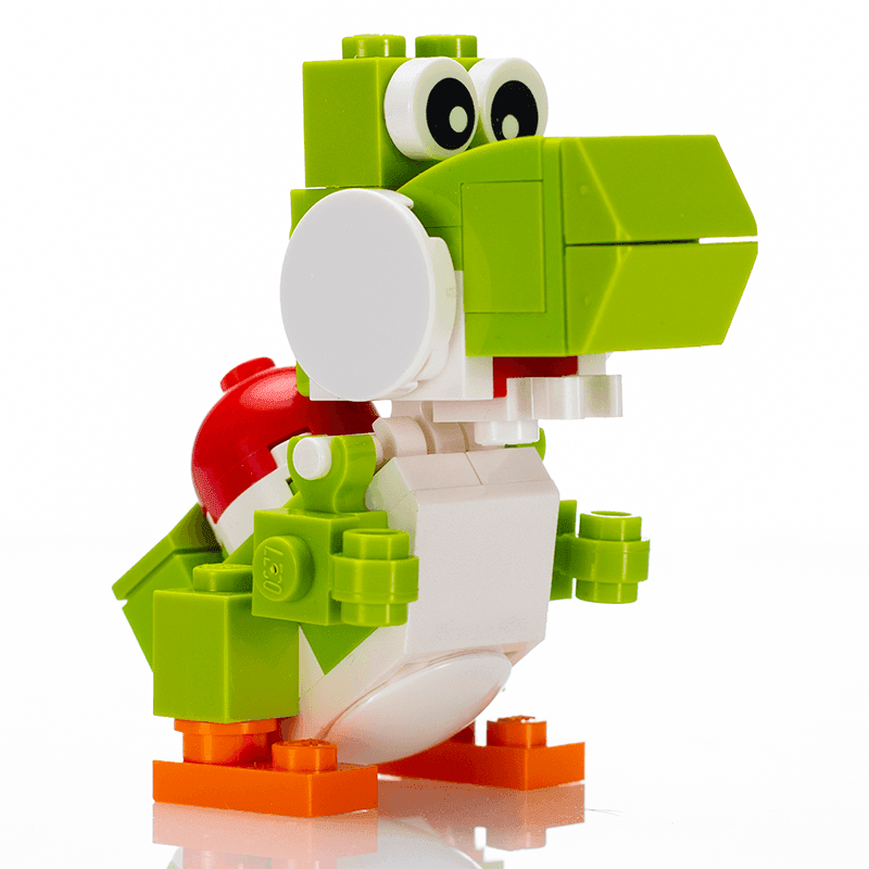 Friendly Green Dino made with LEGO parts - 