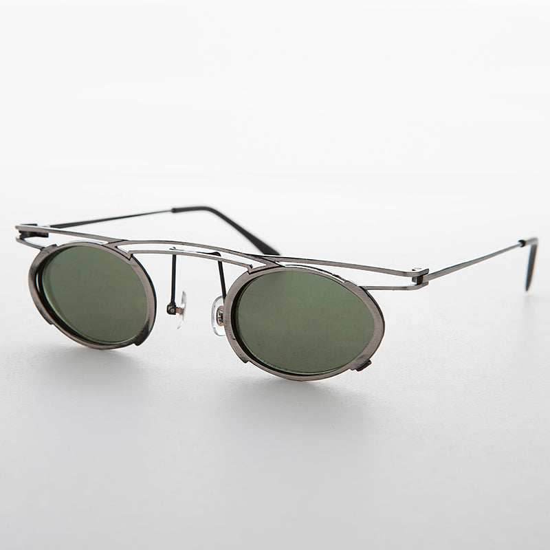Floating Oval Lens Edwardian Steampunk Vintage Sunglass - Zebulon - Copper