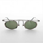 Floating Oval Lens Edwardian Steampunk Vintage Sunglass - Zebulon - Gunmetal