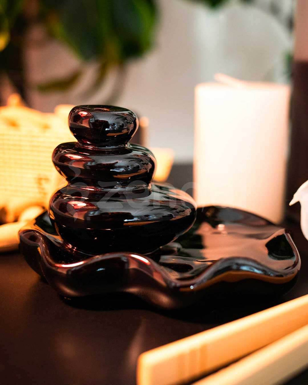 Zen Stone Cascade Backflow Incense Burner - 