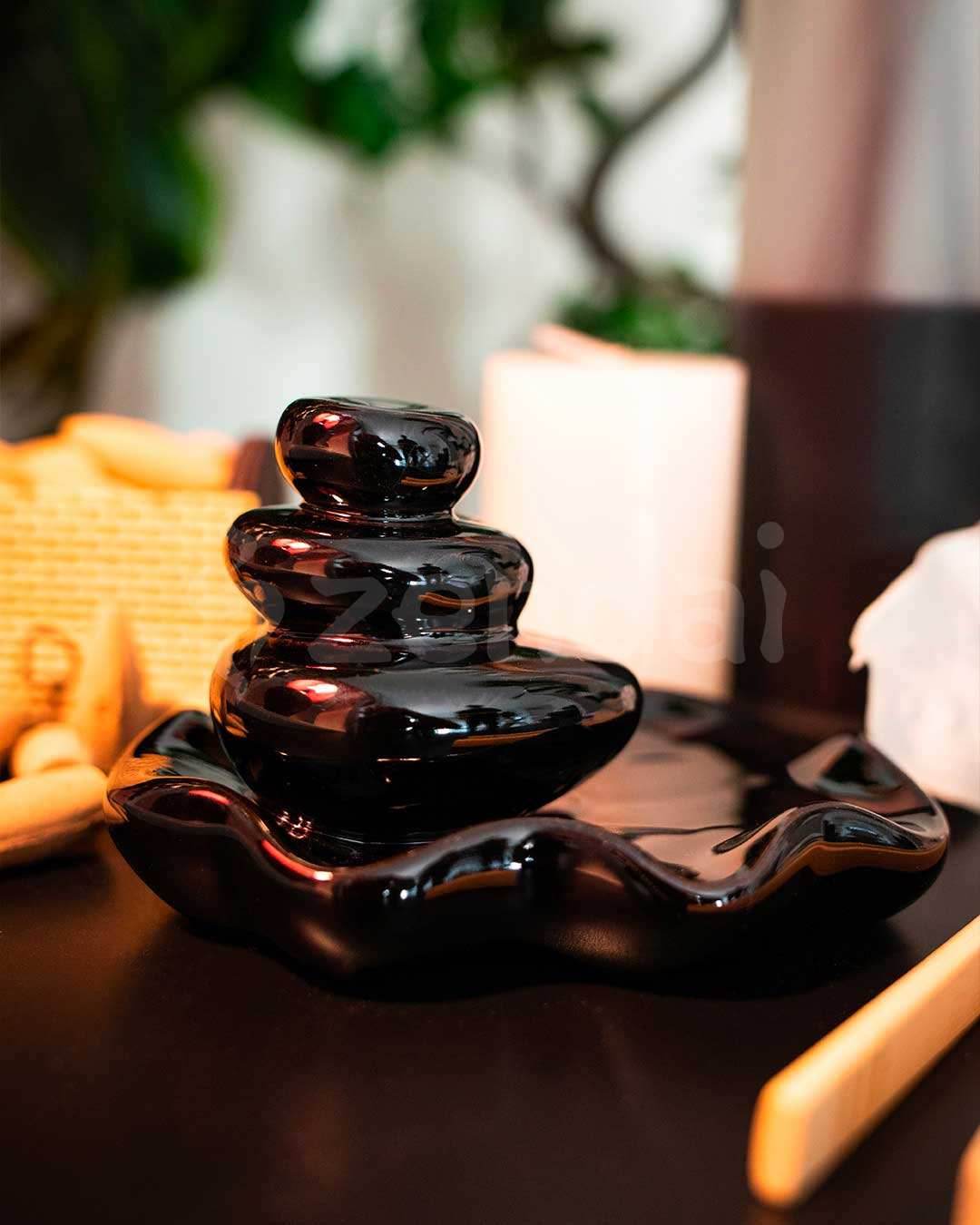 Zen Stone Cascade Backflow Incense Burner - 