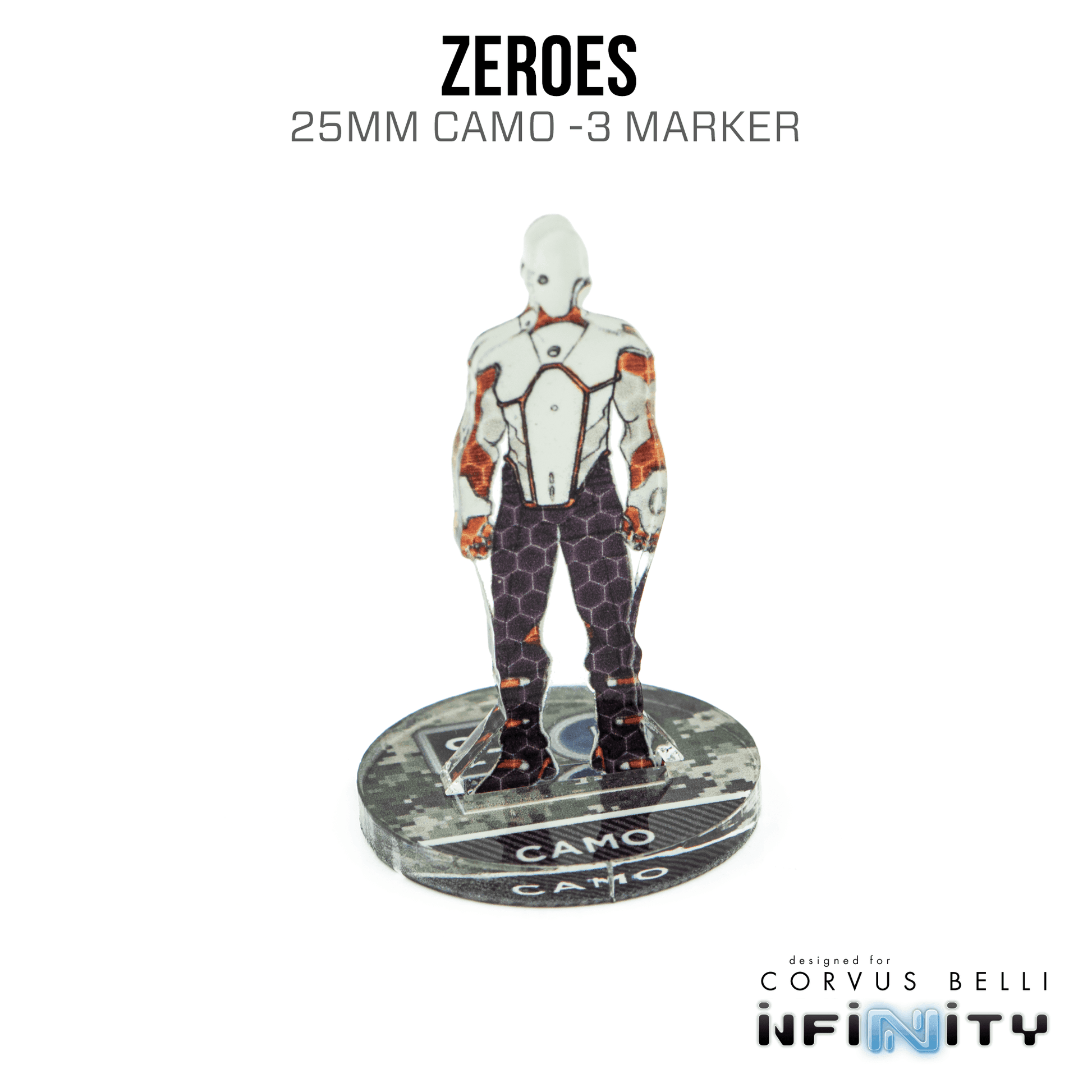 Infinity 3D Markers: Zeroes (25mm Camo -3) - Camo -3 / A