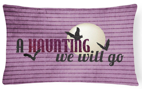 A Haunting we will go Halloween Canvas Fabric Decorative Pillow - 