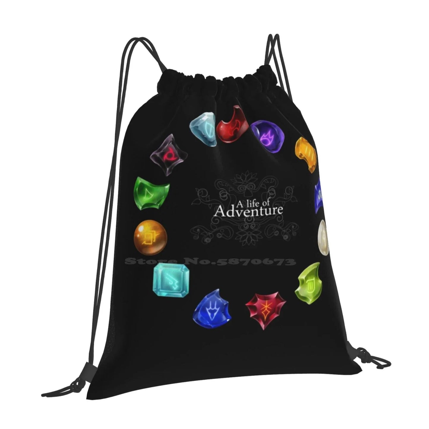 A Life Of Adventure Fashion Pattern Design Travel Laptop School Backpack Bag Ffxiv Final Fantasy Xiv Mmo Game Crystals Gems A