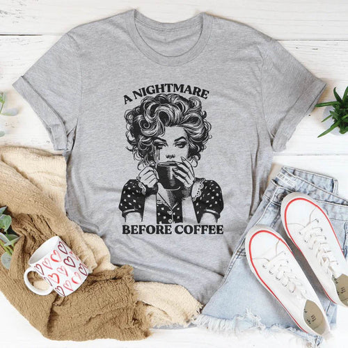 A Nightmare Before Coffee Tee - Athletic Heather / S