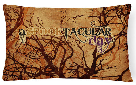 A Spook Tacular Day Halloween   Canvas Fabric Decorative Pillow