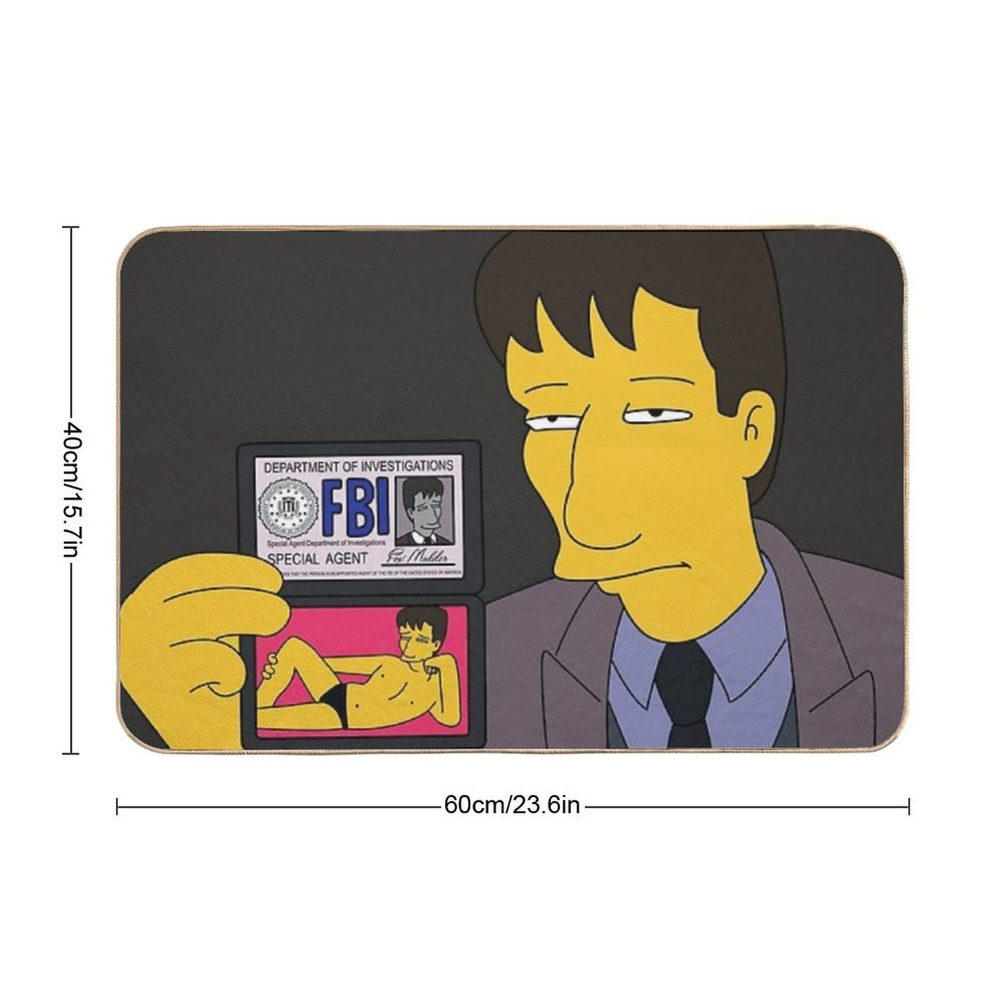 Agent Mulder FBI  Anti-Trip Bath Mat