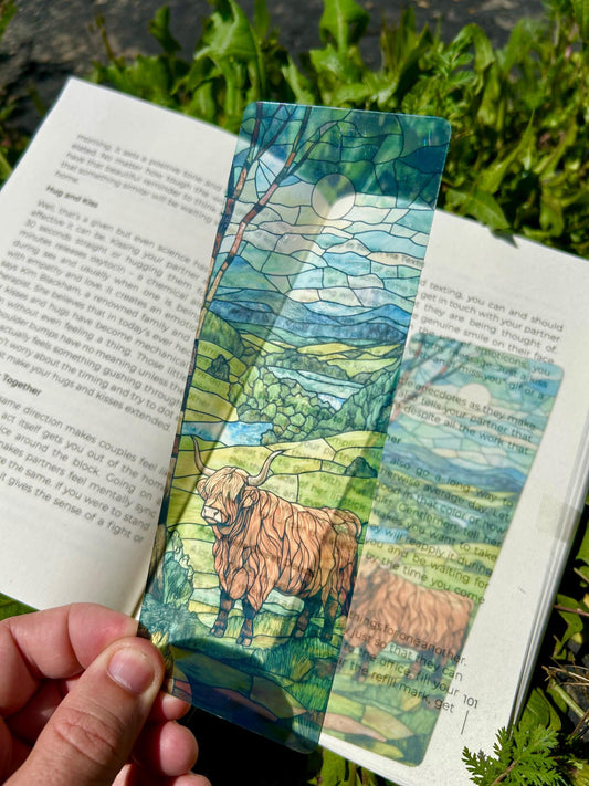 Highland Cattle Long Horn Cow Bookmark - Rustic Farm Animal Book Accessory, Unique Cow Lover Gift, Country Style Bookmark for Bookworms