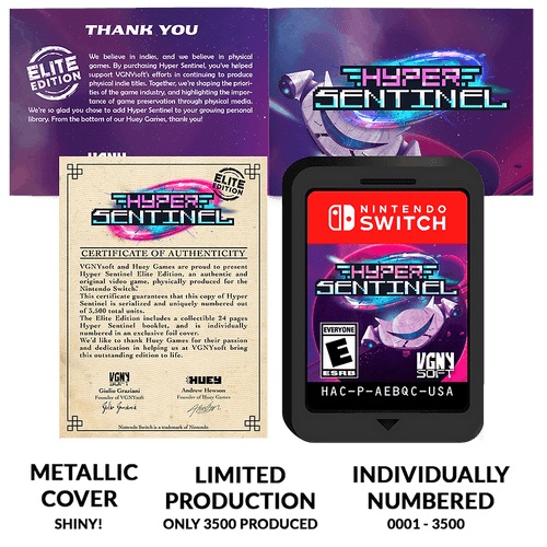 Hyper Sentinel: Elite Edition Bundle with Hyper Sentinel: Cassette (Nintendo Switch) - Brand New