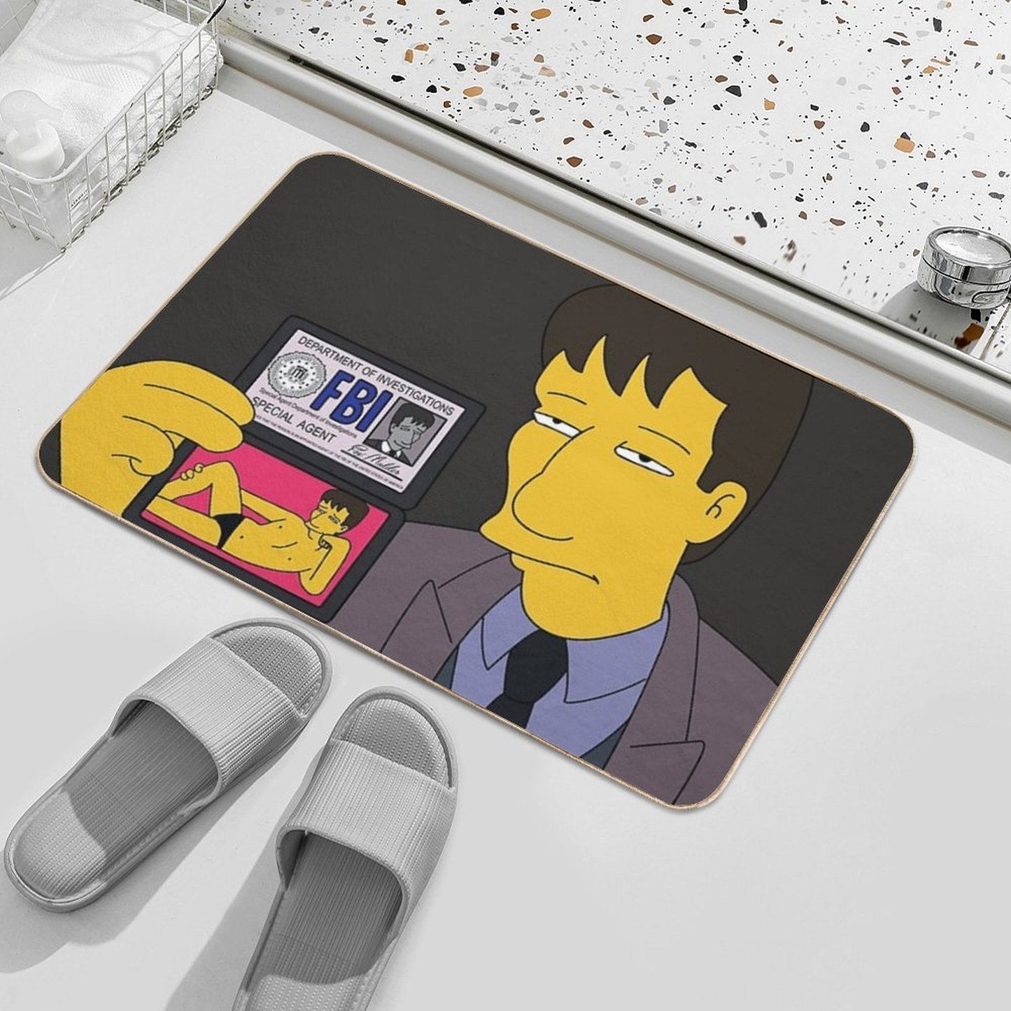 Agent Mulder FBI  Anti-Trip Bath Mat