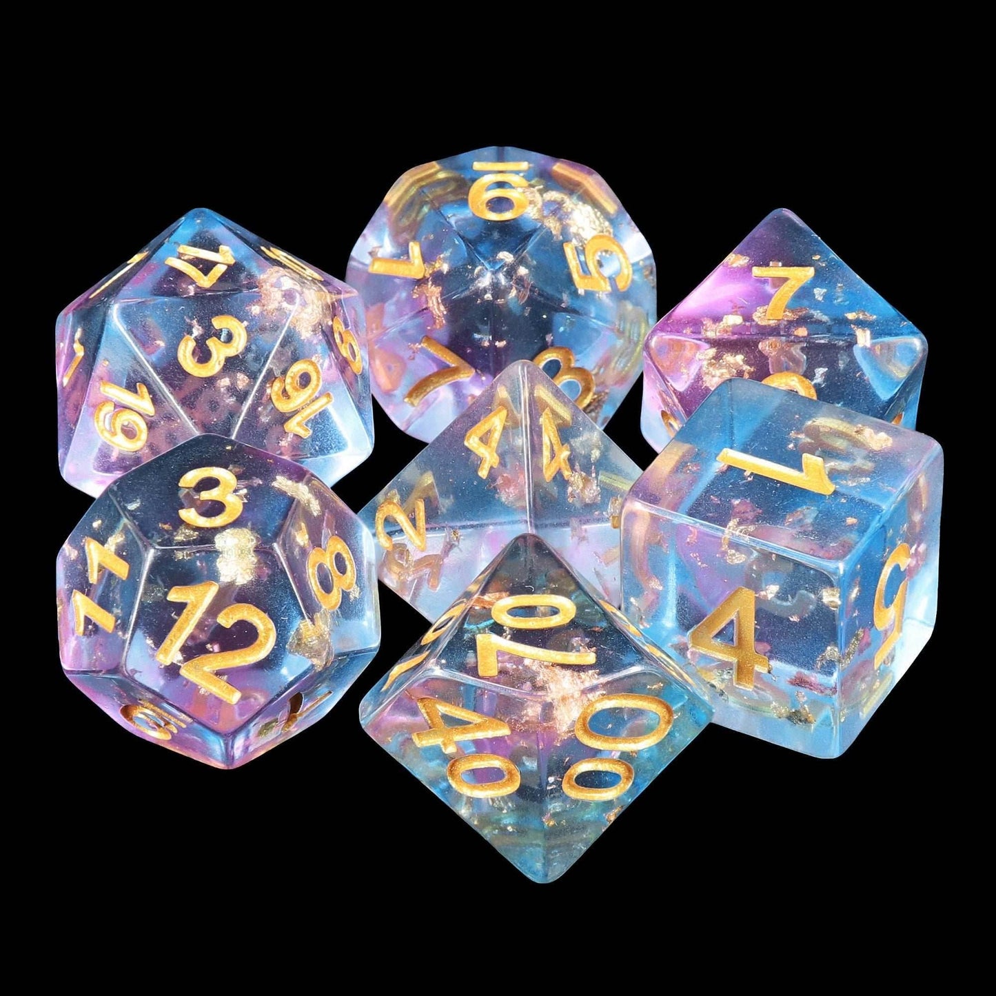 Scattered Stars 7-Dice Set Resin Dungeons and Dragons Dice Sharp Edge - 