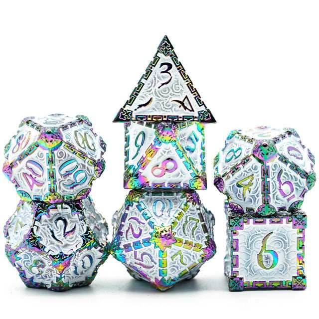 White Rainbow Metal Dice（Dagger of Venom）7-Dice Udixi RPG - 