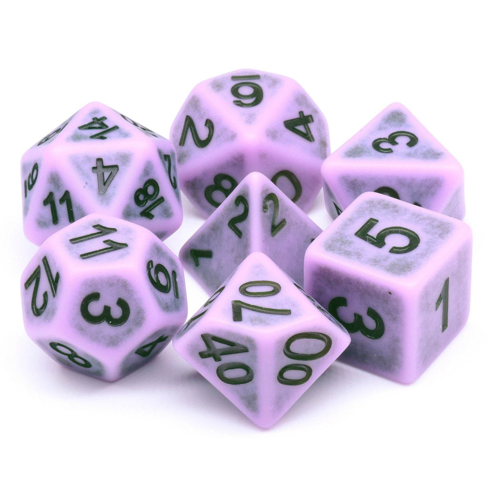 Swamp Fog Ancient 7-Dice Set Role Playing Dungeons and Dragons Dice (Purple) - 