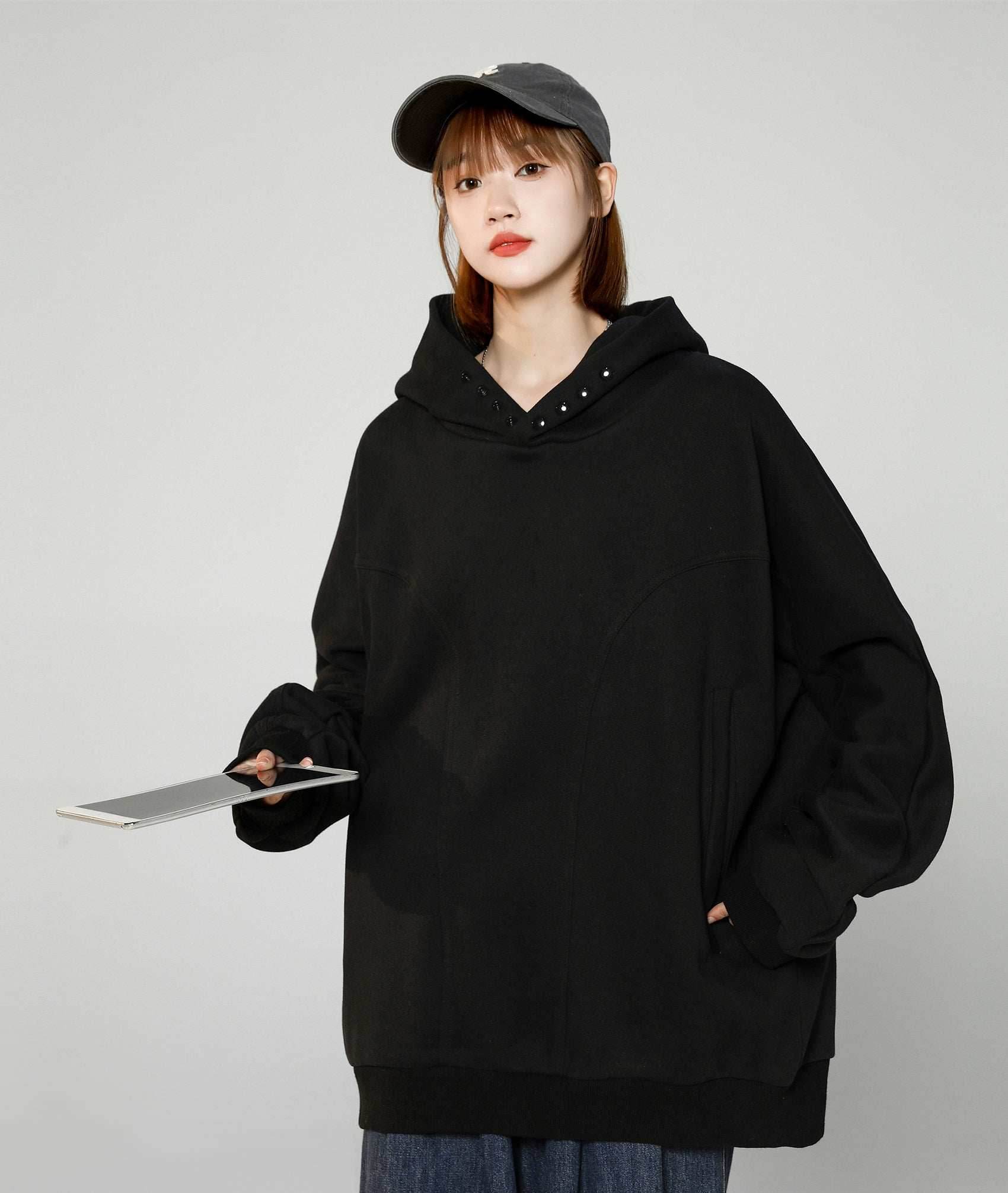 Women's Casual Hidden Hoodie - Beige / S