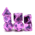 Warlock's Pain 7-Dice Set Purple & Light Purple w/Purple Numbers Dnd Dice Set - 