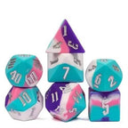 16mm Silicone RPG Dice Set - Enchanted Cotton Candy Skies