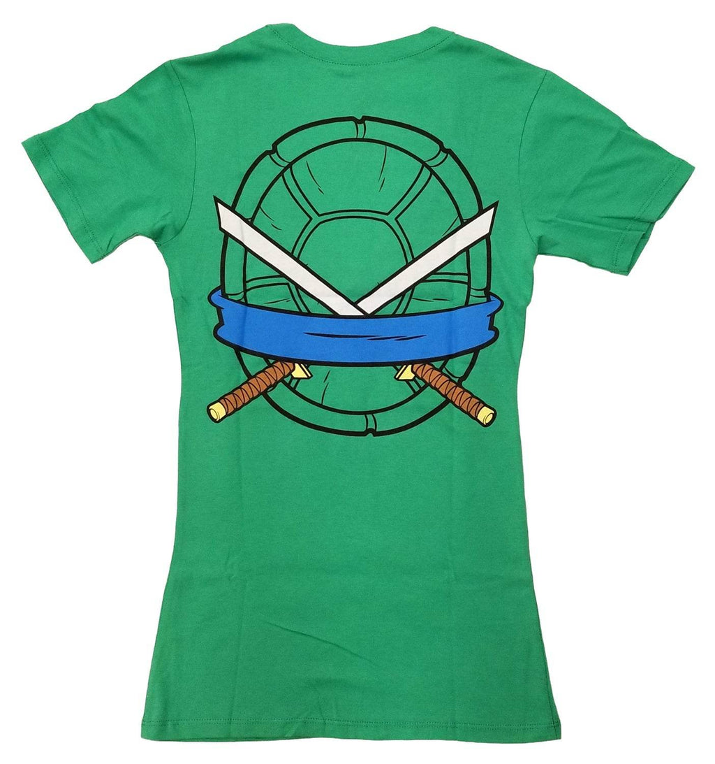 Teenage Mutant Ninja Turtles Leonardo Costume With Mask Junior V Neck T-Shirt - S