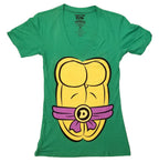 Teenage Mutant Ninja Turtles Donatello Costume With Mask Junior V-Neck T-Shirt - S