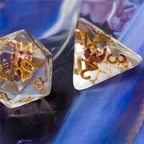 Paladin (Helmet) Clear Dice w/ Golden Helmet 7-Dice Set Rpg - 