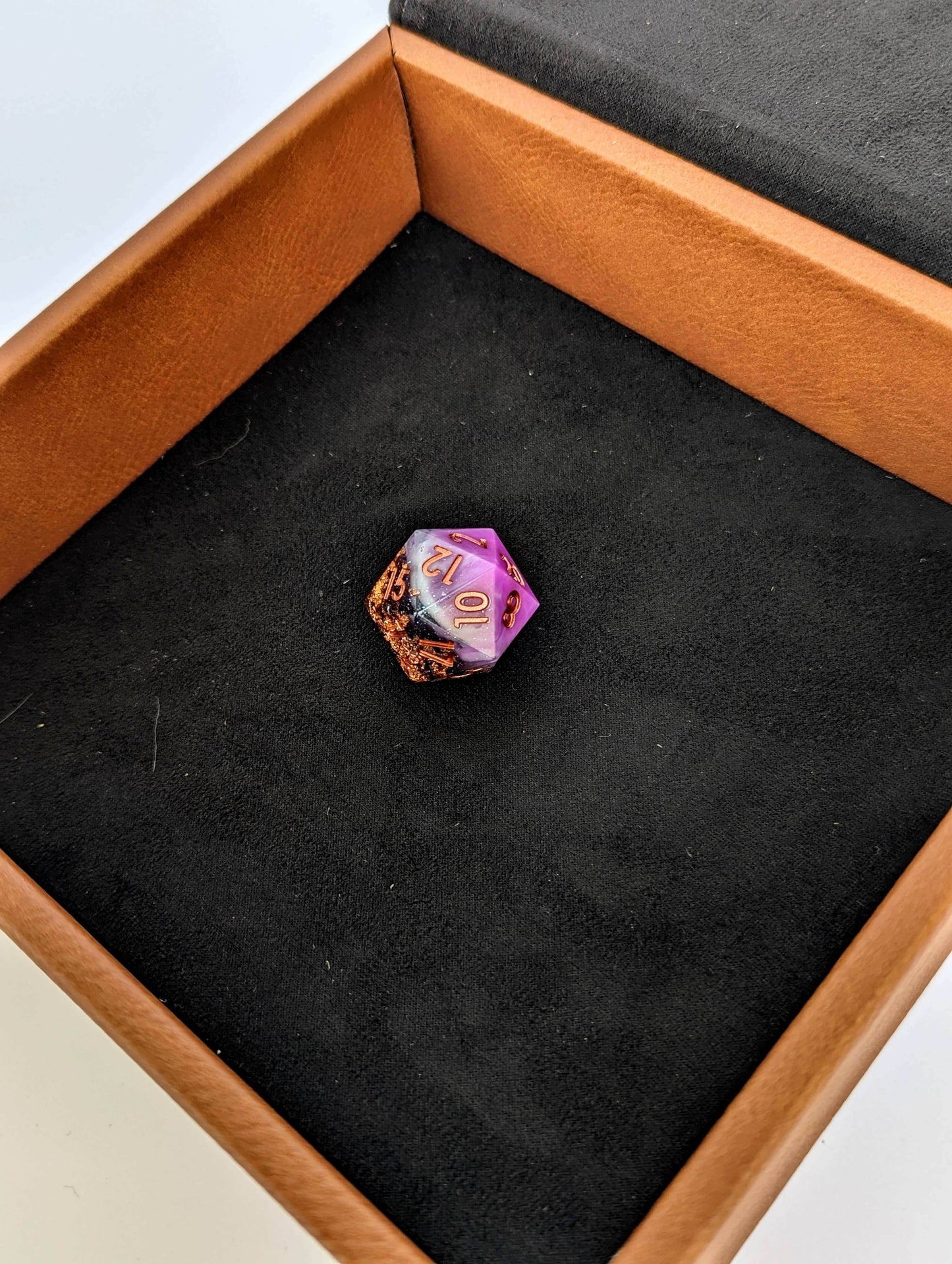The Fate Twister - D&D - Vegan Leather Dice Box - Chestnut