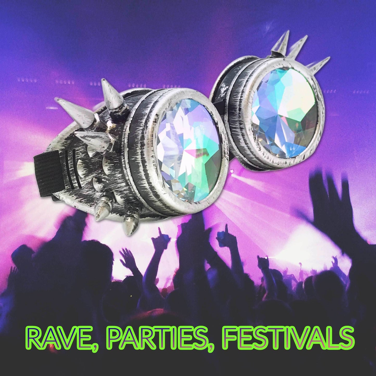 Rave Kaleidoscope Goggles Vintage Steampunk Glasses - 1.body frame