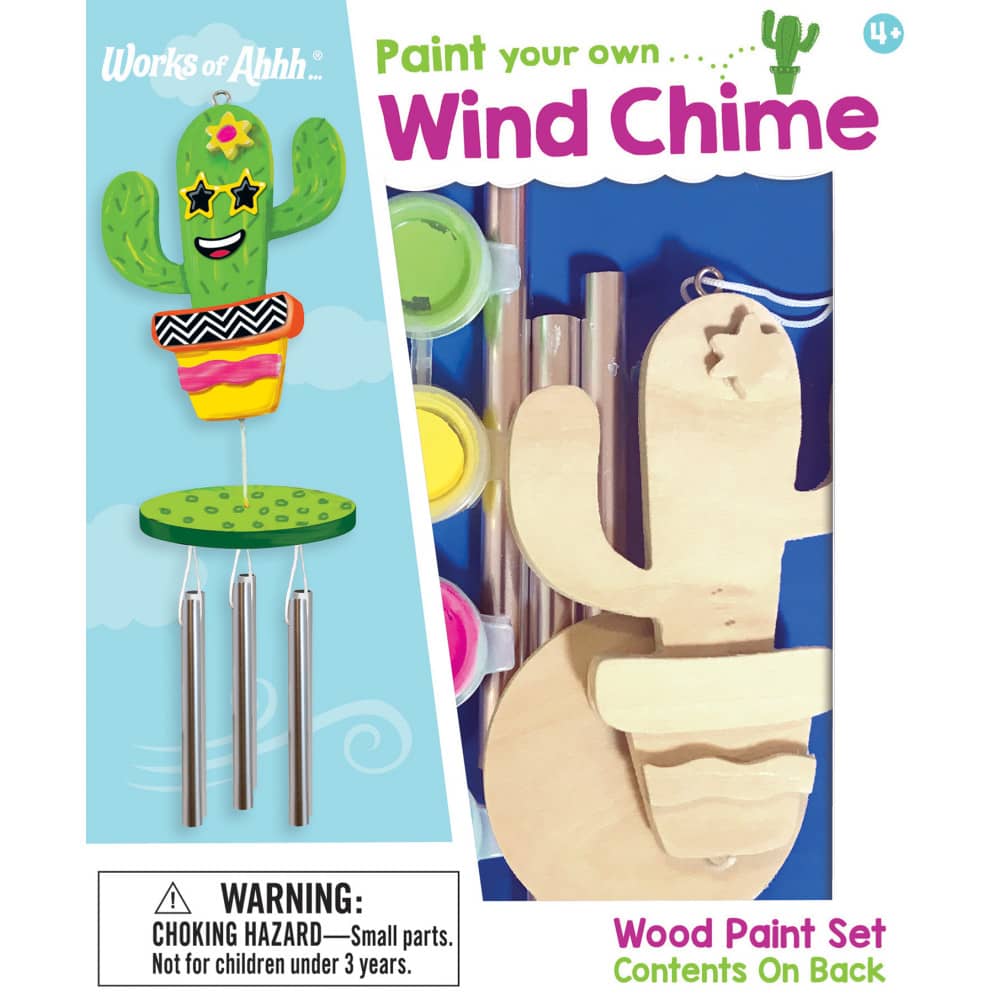 Cactus Wind Chime Wood Craft & Paint Kit